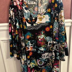 Colorful Abstract Print Dress